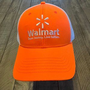 Walmart Associate Orange Safety Mesh Embroidered Cap Cotton Adjustable BRAND NEW